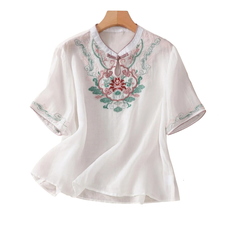 Minna | Blouse d'Été Brodée de Fleurs