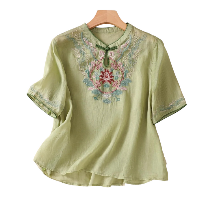 Minna | Blouse d'Été Brodée de Fleurs