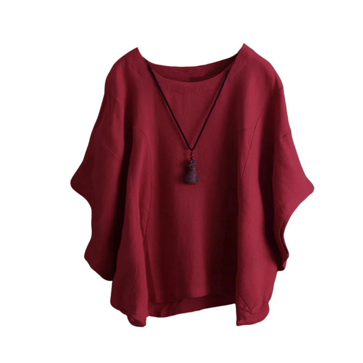 Freya | Blouse en lin à manches chauve-souris décontractée