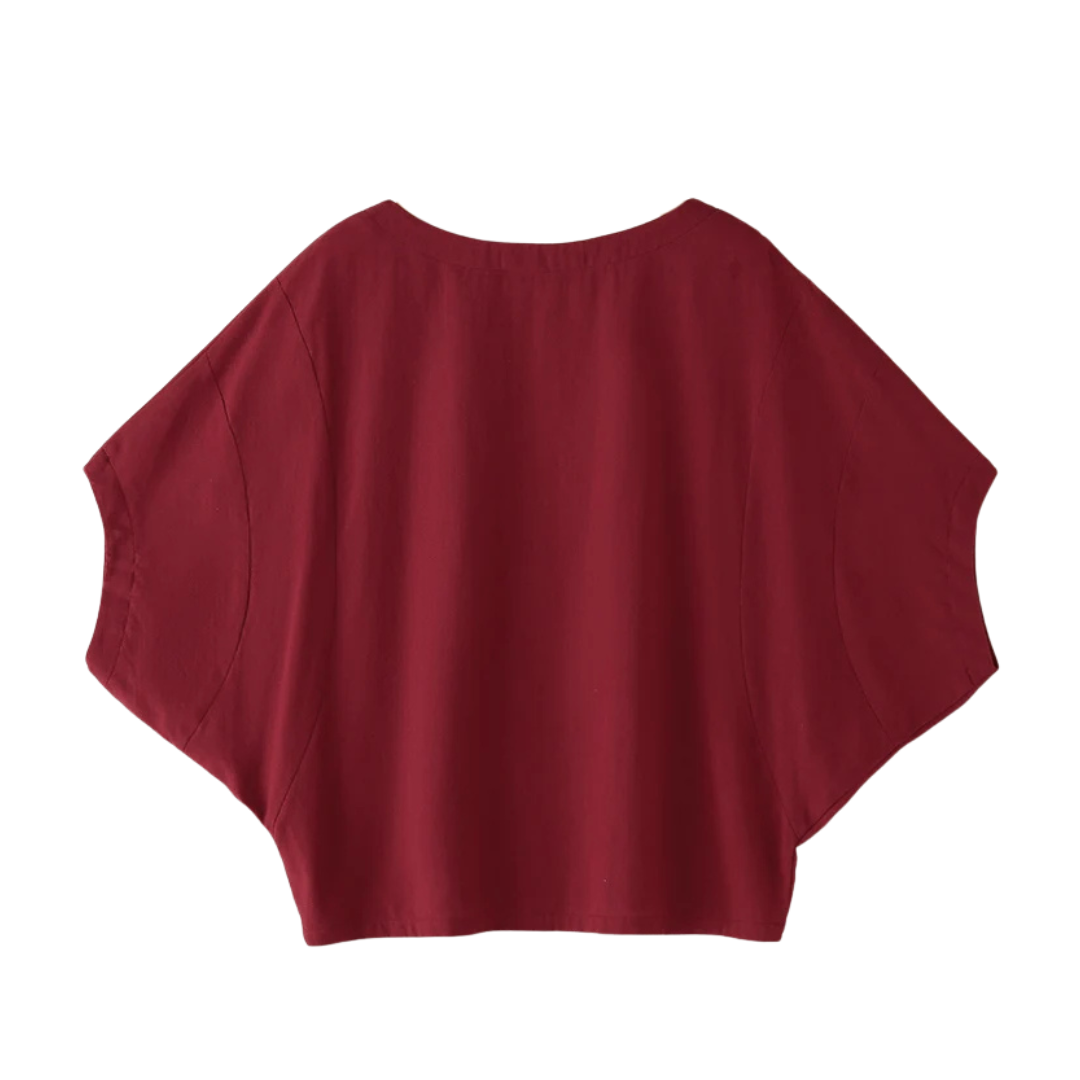Freya | Blouse en lin à manches chauve-souris décontractée