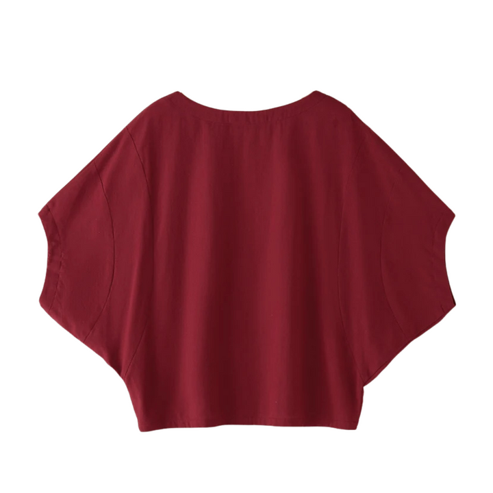 Freya | Blouse en lin à manches chauve-souris décontractée