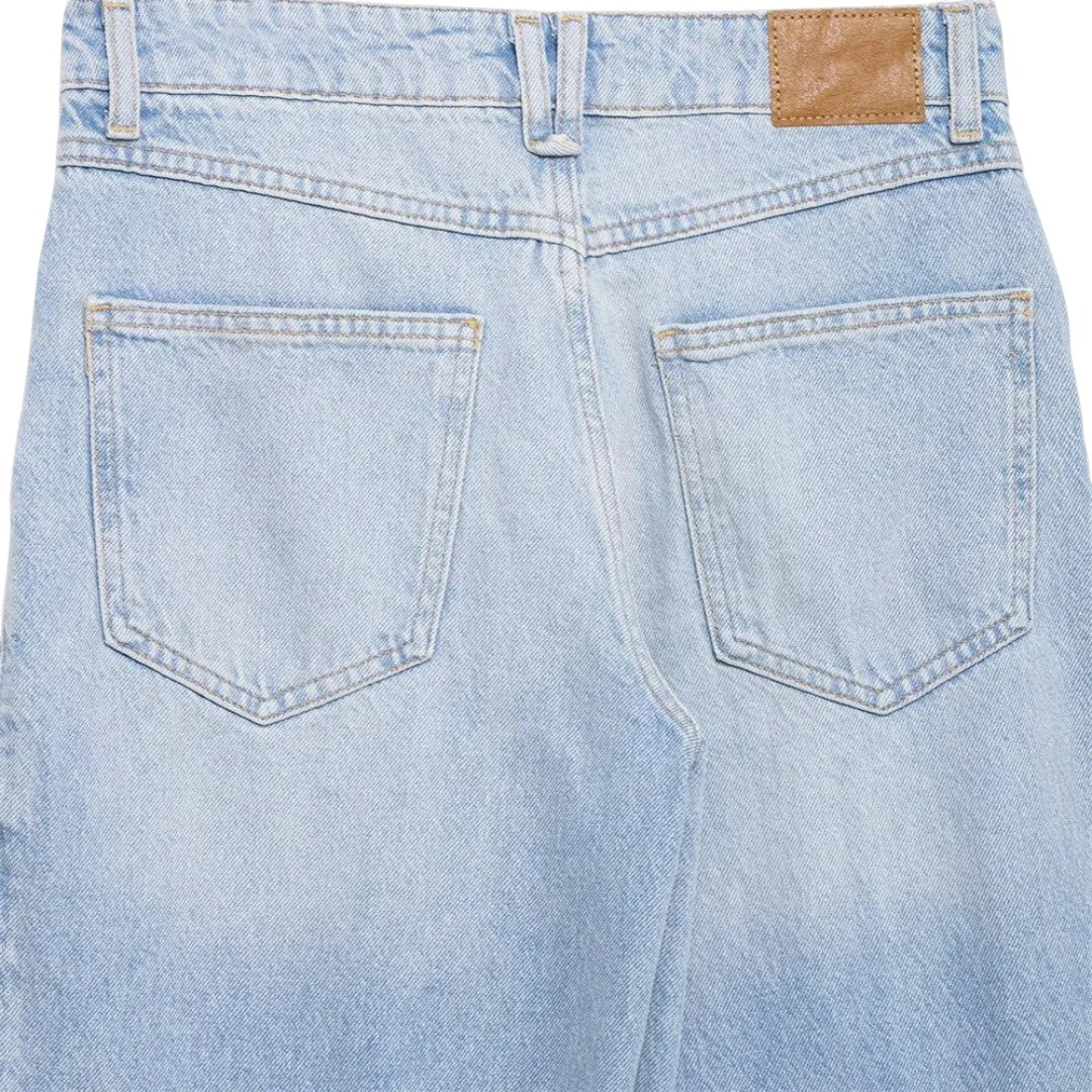 Jeans en denim à jambes larges deux tons Amber