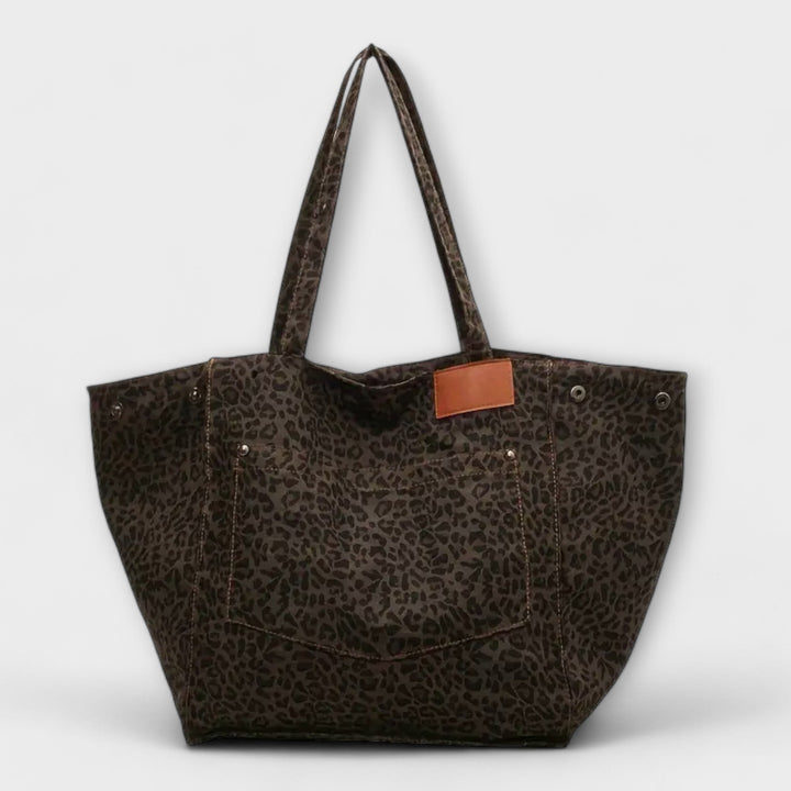 Rita™ Elegant Leopard Print Canvas Shoulder Bag