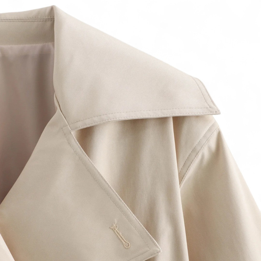 Amélie | Veste Croppée à Boutons et Ceinture Noeud