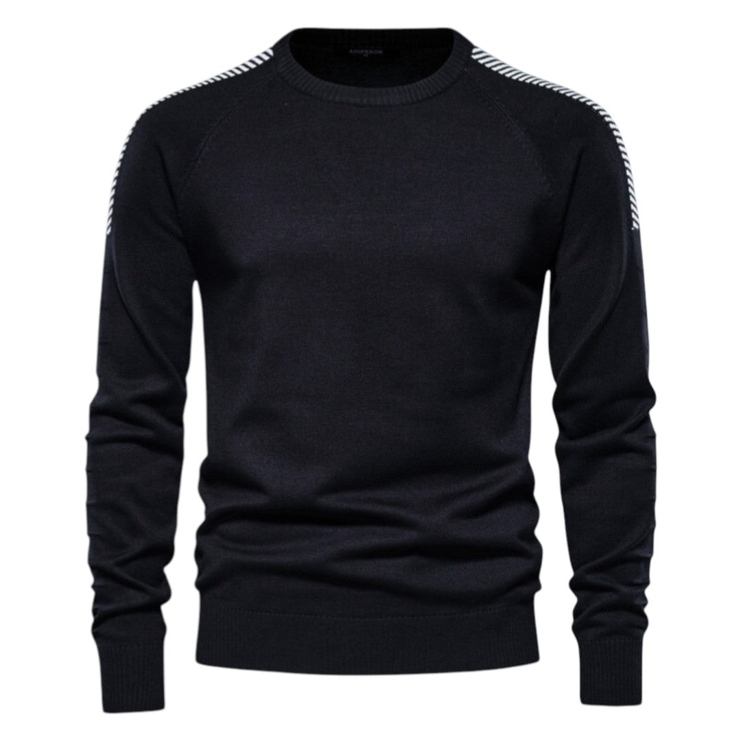 Blake | Pull à manches raglan à rayures, col rond classique et confort toute l'année