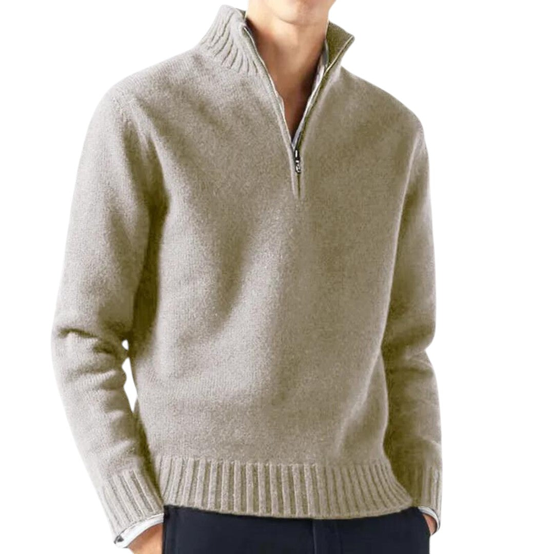 Lewis | Pull à col zippé en cachemire mélangé