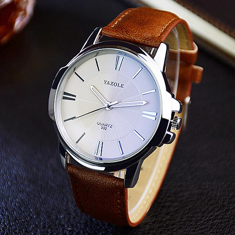 Van Baerle® - Montre en cuir et verre bleu luxueux