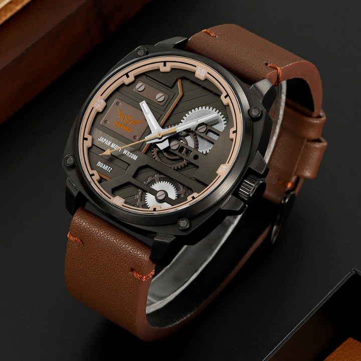 van Baerle® – Montre pour Homme en Cuir Quartz