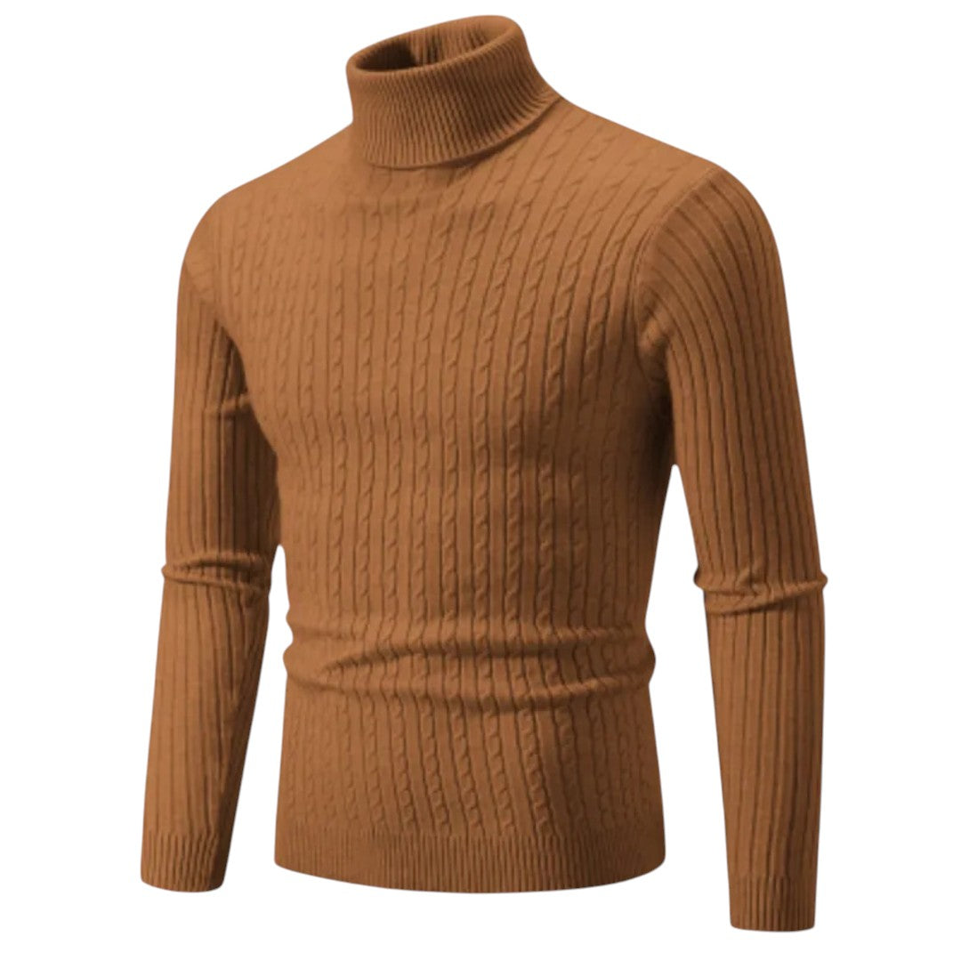 Mitchell | Pull en maille à col roulé en tricot torsadé avec col doux et chaleur raffinée