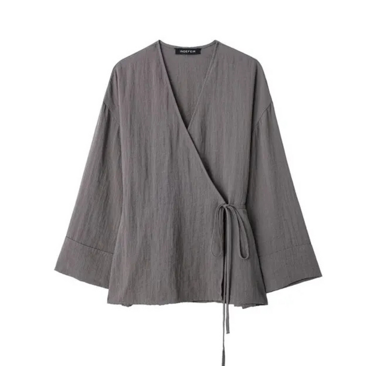Zara | Blouse Enroulée Douce avec Détail de Nouage