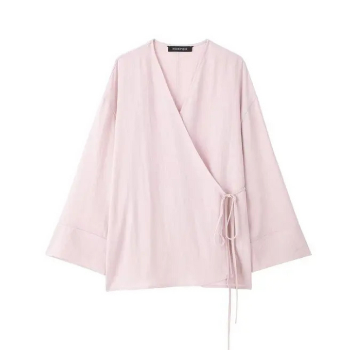 Zara | Blouse Enroulée Douce avec Détail de Nouage