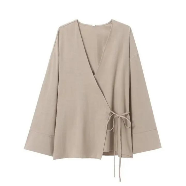 Zara | Blouse Enroulée Douce avec Détail de Nouage