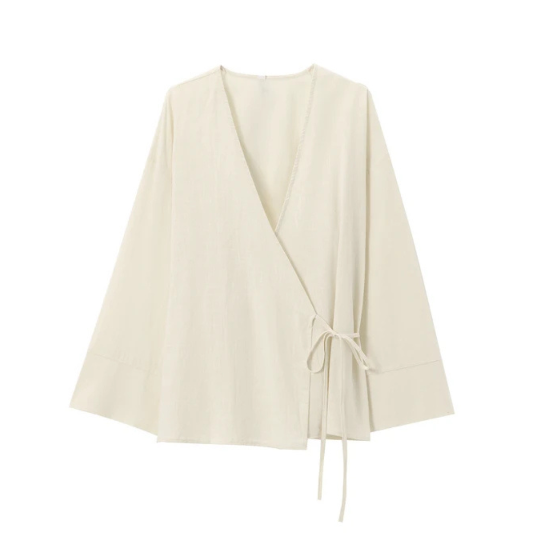Zara | Blouse Enroulée Douce avec Détail de Nouage