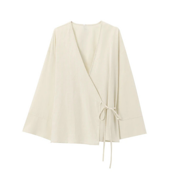 Zara | Blouse Enroulée Douce avec Détail de Nouage