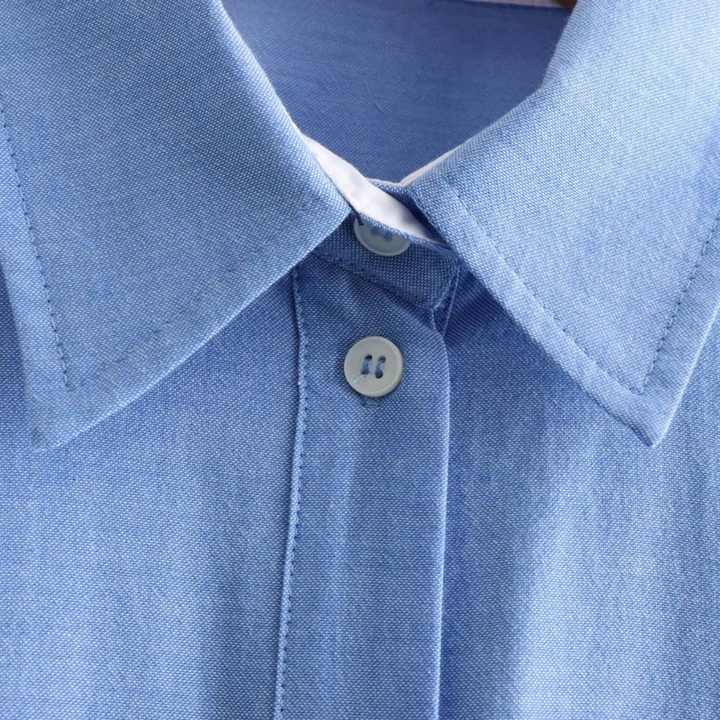 Élodie | Chemise Courte à Poches et Ourlet Contrastant