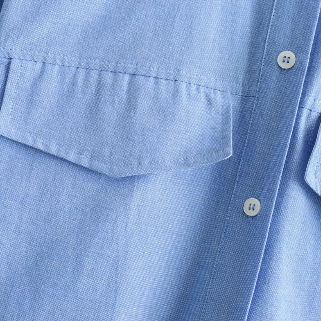 Élodie | Chemise Courte à Poches et Ourlet Contrastant