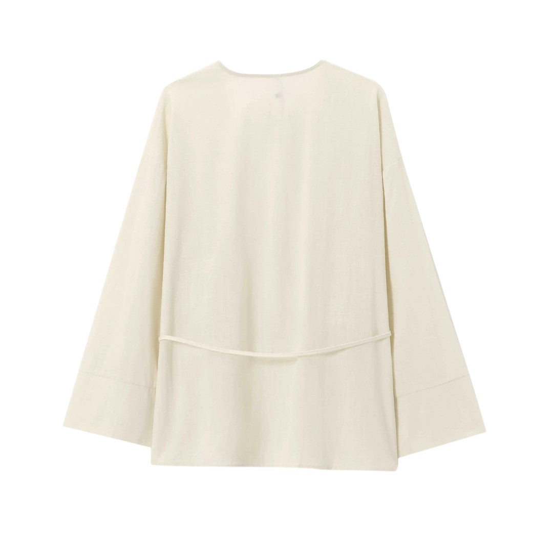 Zara | Blouse Enroulée Douce avec Détail de Nouage