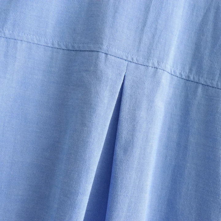 Élodie | Chemise Courte à Poches et Ourlet Contrastant