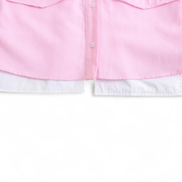 Élodie | Chemise Courte à Poches et Ourlet Contrastant