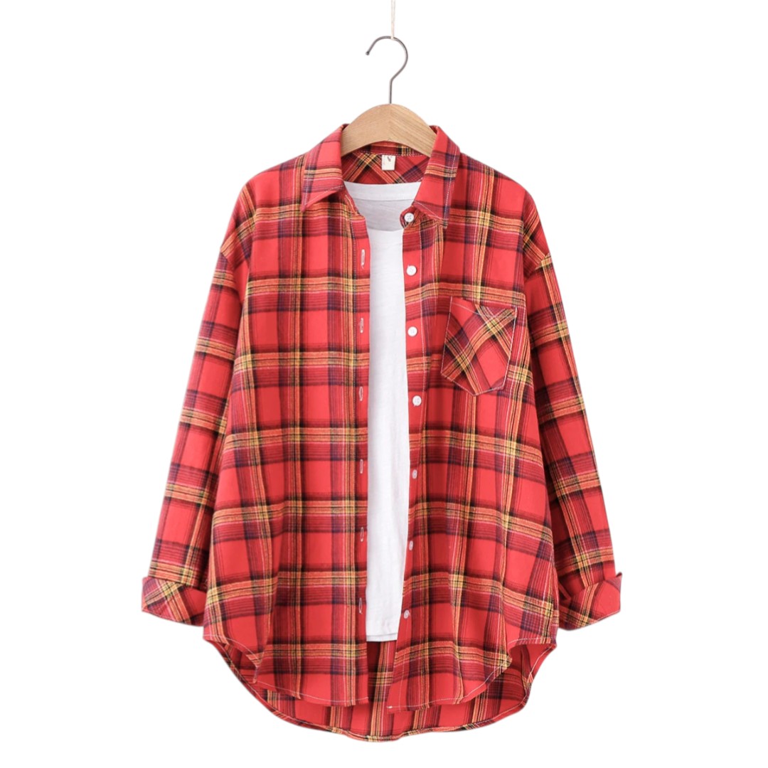 Éléonore | Chemise à carreaux oversize en coton doux