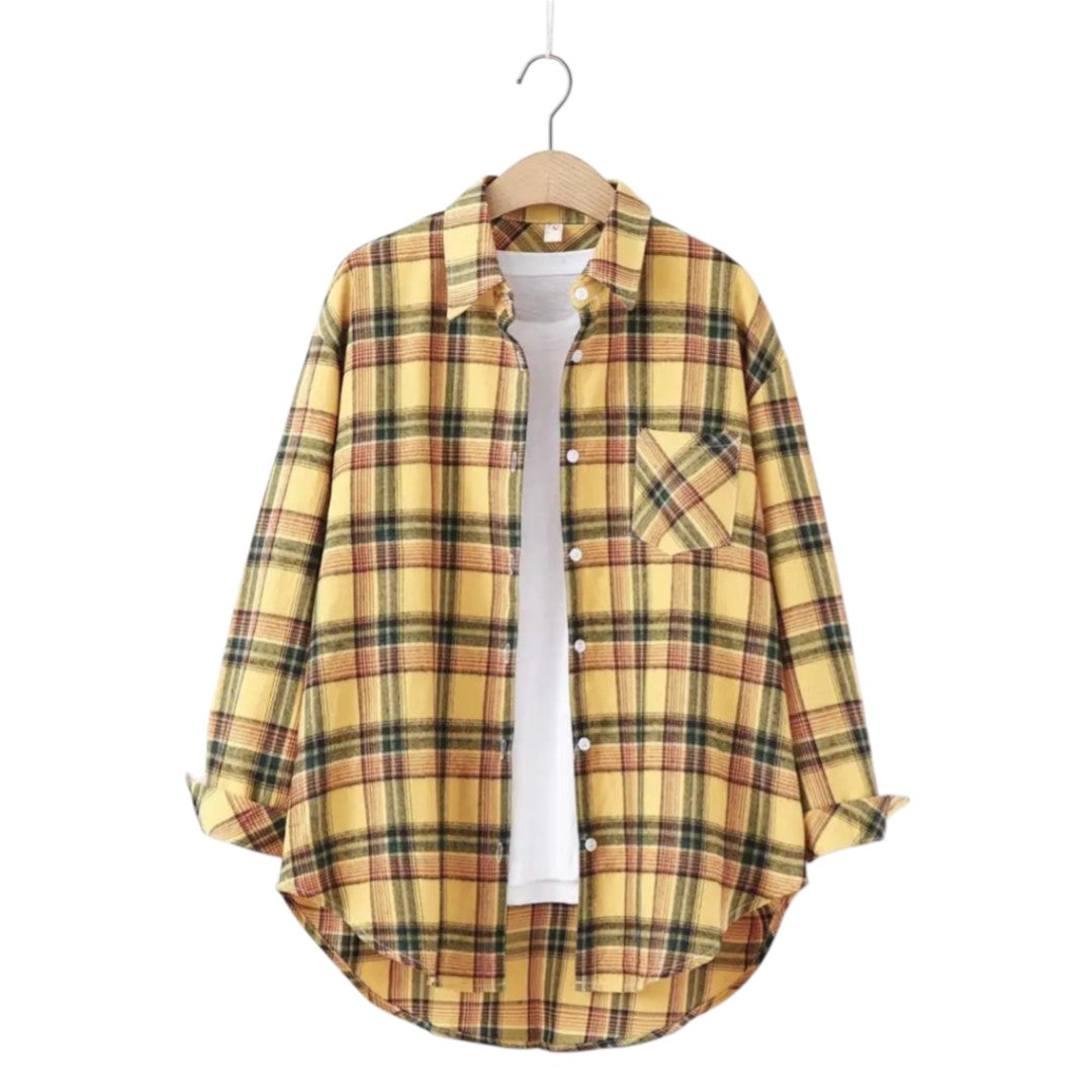 Éléonore | Chemise à carreaux oversize en coton doux