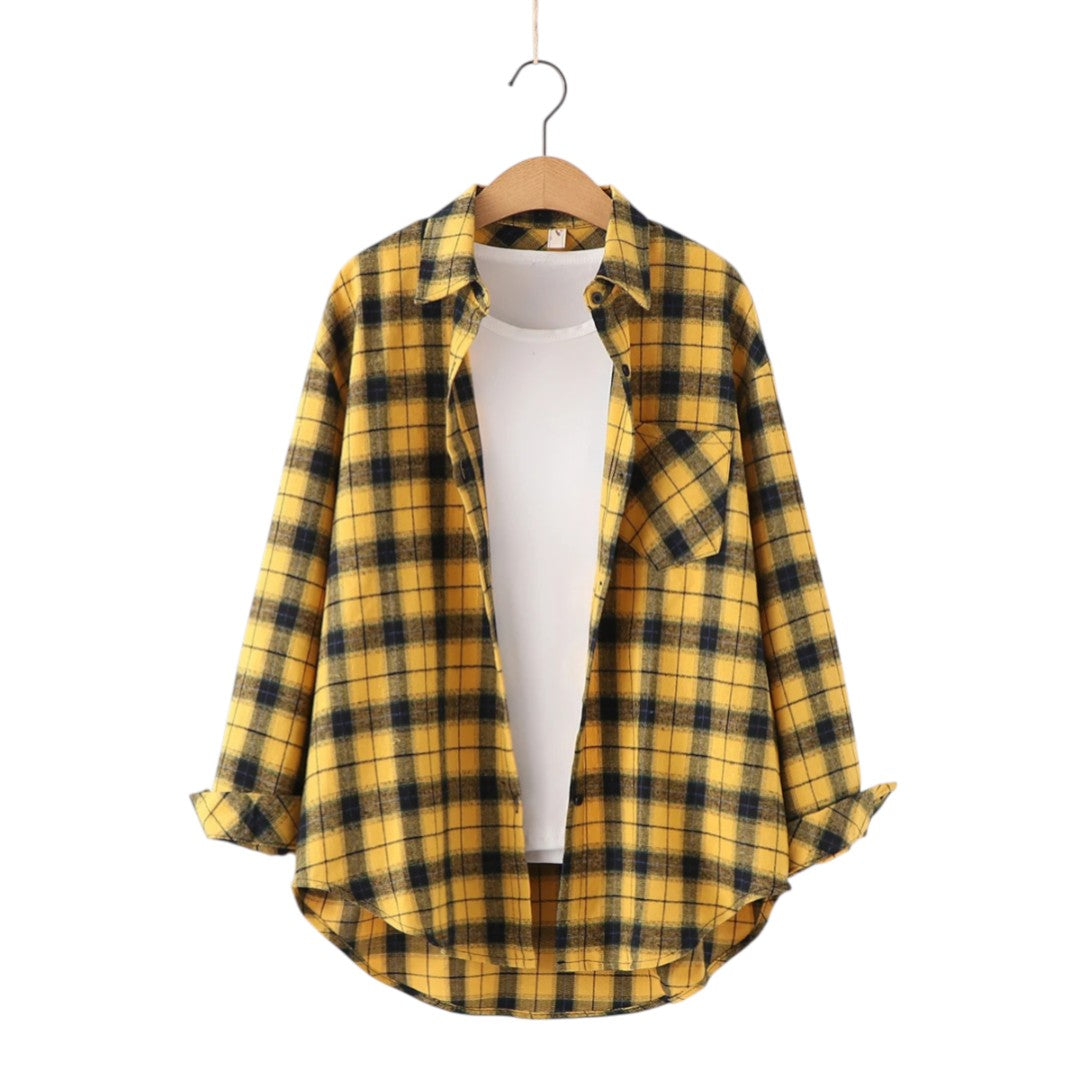 Éléonore | Chemise à carreaux oversize en coton doux