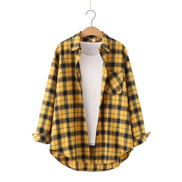Éléonore | Chemise à carreaux oversize en coton doux