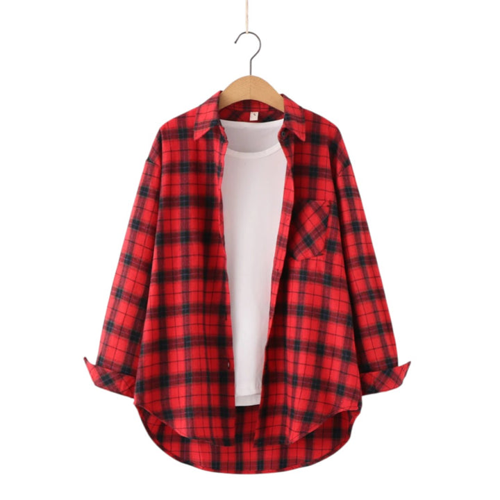 Éléonore | Chemise à carreaux oversize en coton doux