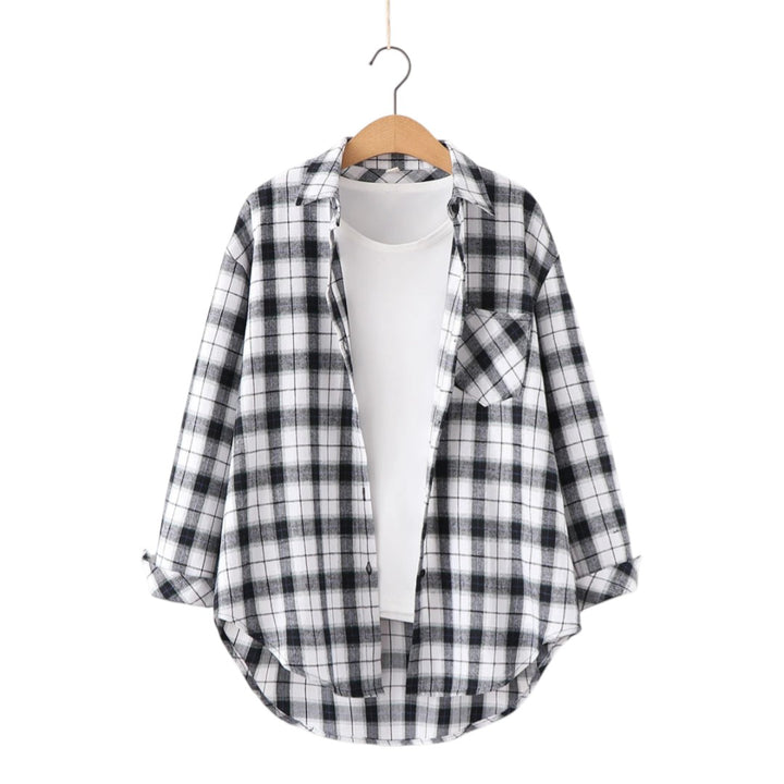 Éléonore | Chemise à carreaux oversize en coton doux