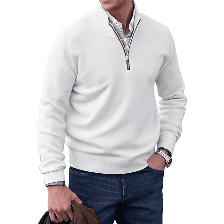 Jasper | Pull en cachemire à zip avec finition douce et coupe intelligente