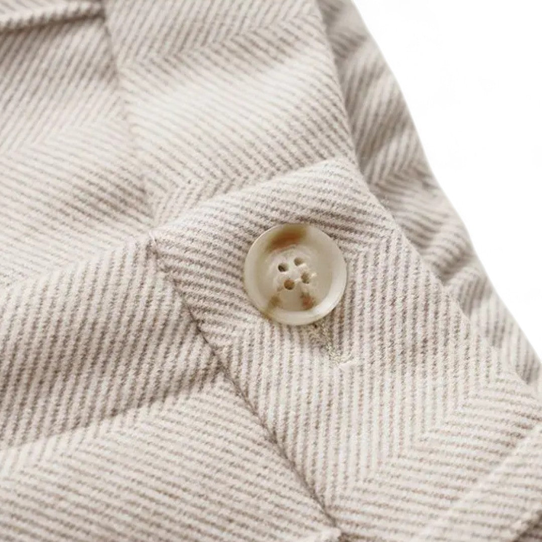 Camille | Pantalon taille haute en chevron brossé