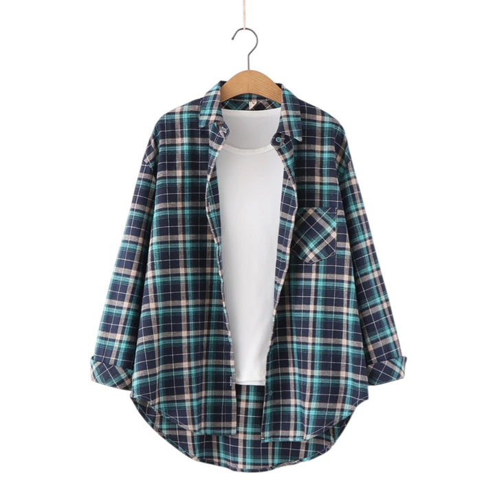 Éléonore | Chemise à carreaux oversize en coton doux
