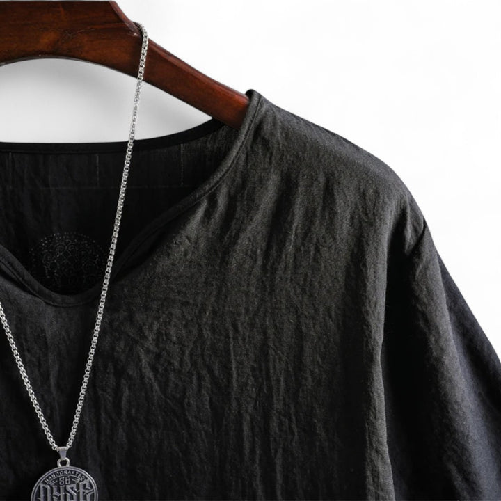 Jasper | Chemise en lin bohème à manches courtes