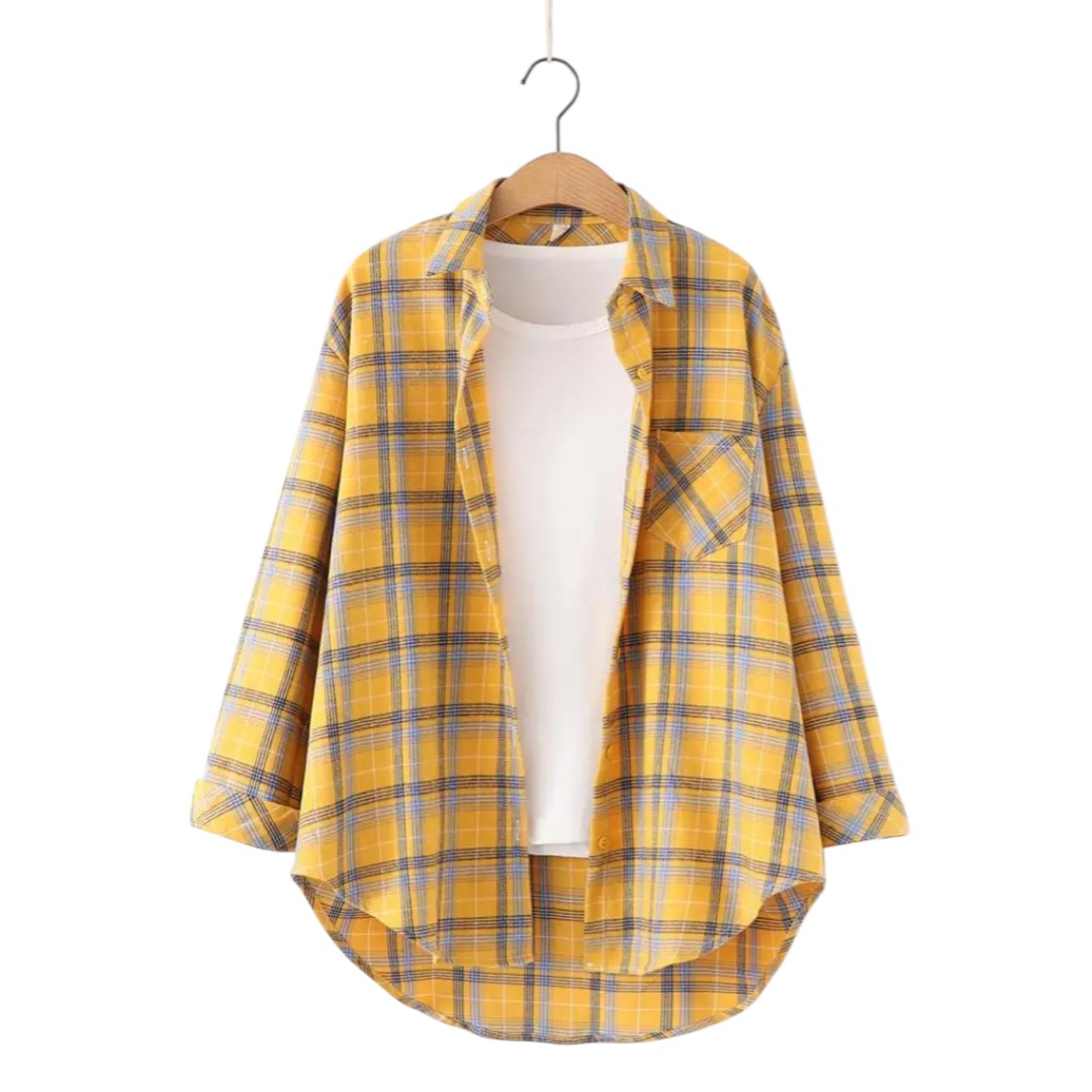 Éléonore | Chemise à carreaux oversize en coton doux
