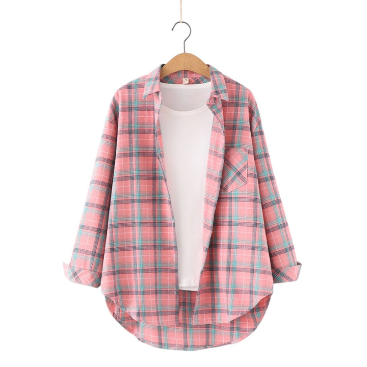 Éléonore | Chemise à carreaux oversize en coton doux