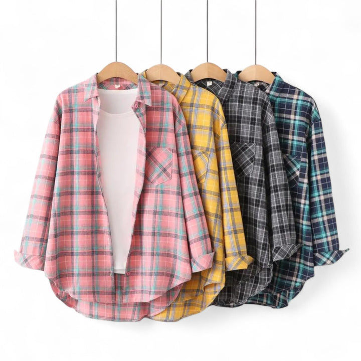 Éléonore | Chemise à carreaux oversize en coton doux