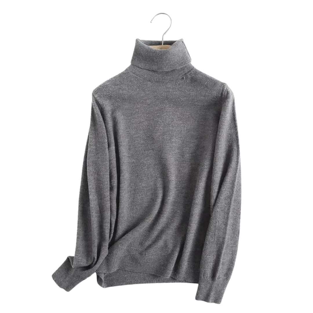Camille | Pull col roulé ajusté à maille fine
