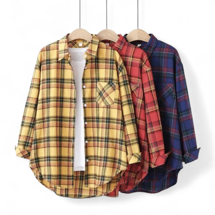 Éléonore | Chemise à carreaux oversize en coton doux