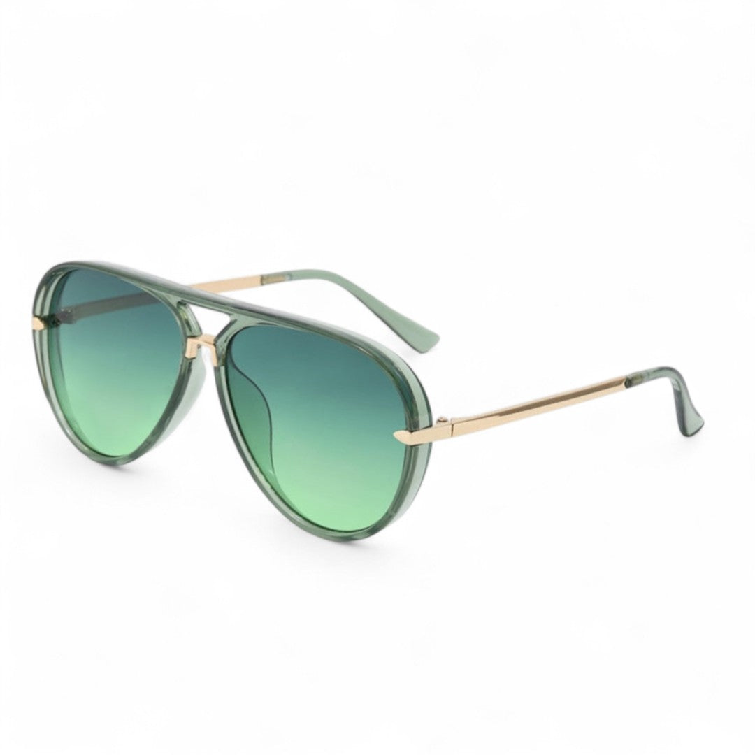 Louane | Lunettes de soleil aviateur rétro à monture épaisse