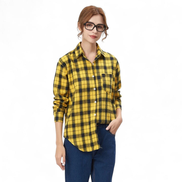 Éléonore | Chemise à carreaux oversize en coton doux