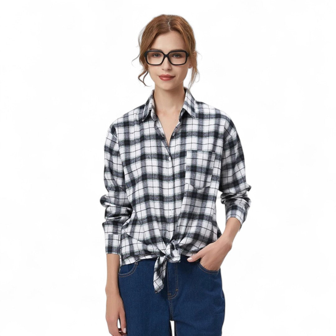 Éléonore | Chemise à carreaux oversize en coton doux