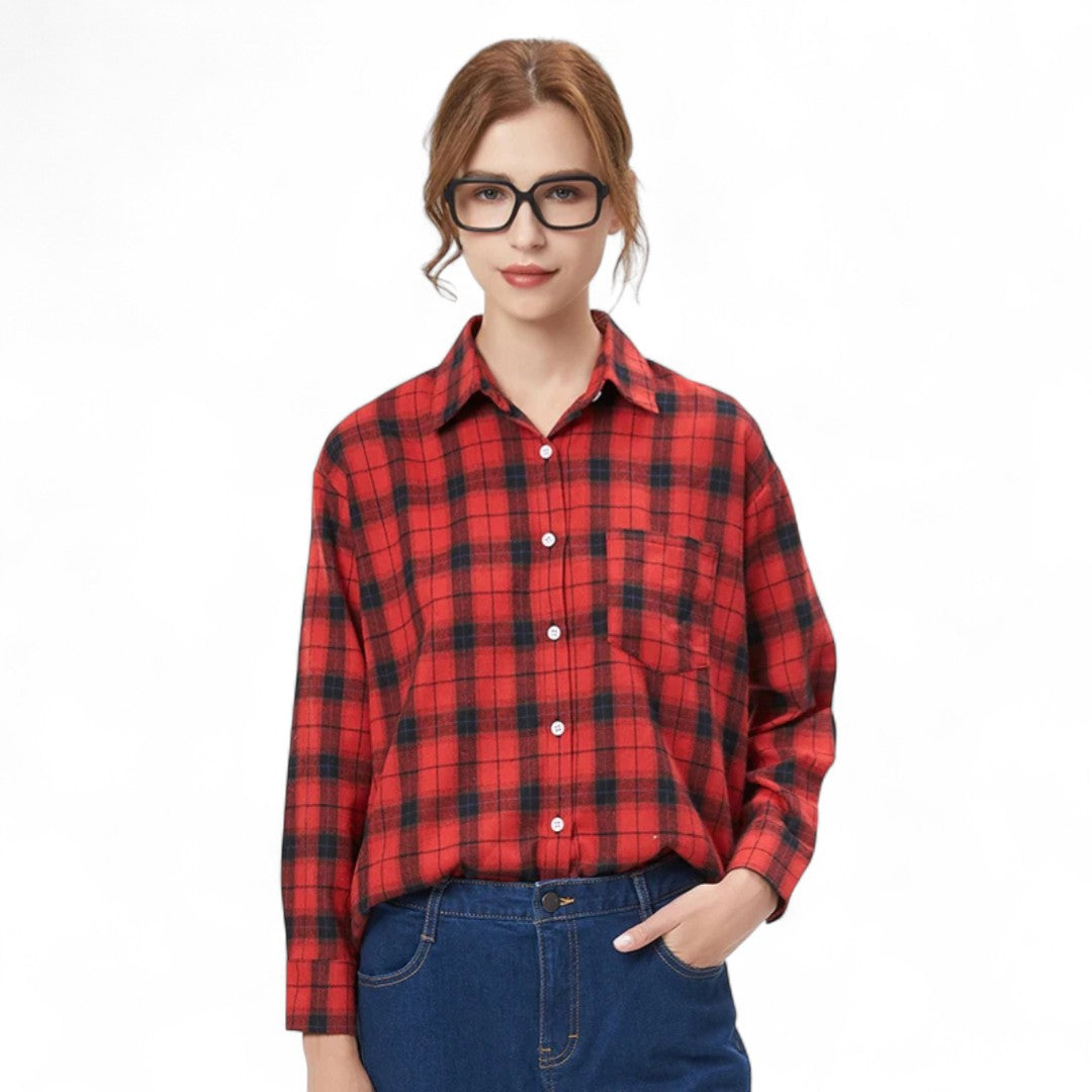Éléonore | Chemise à carreaux oversize en coton doux