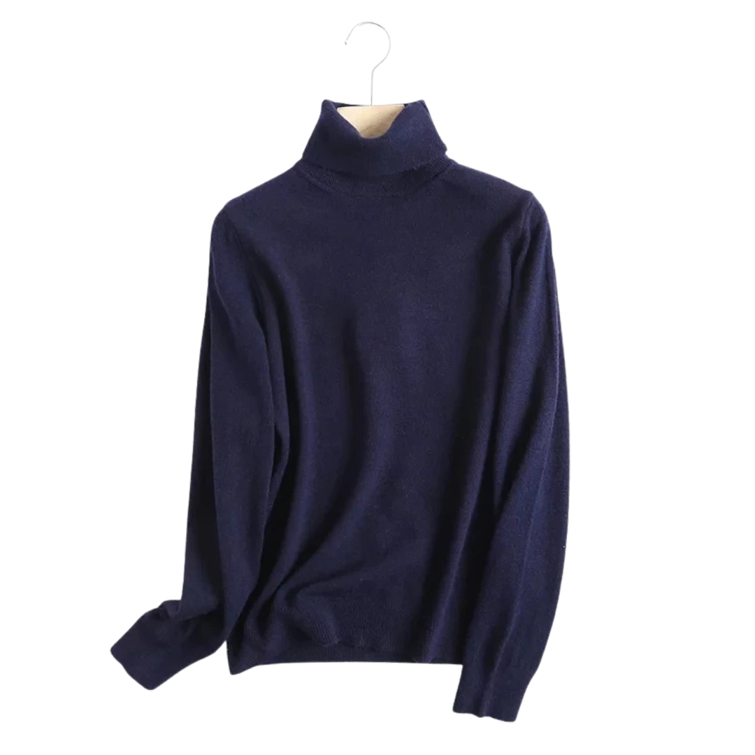 Camille | Pull col roulé ajusté à maille fine