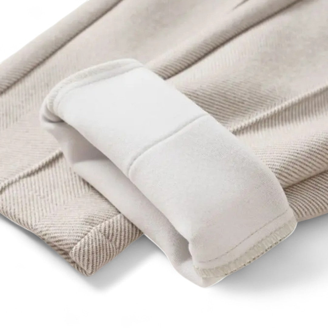 Camille | Pantalon taille haute en chevron brossé