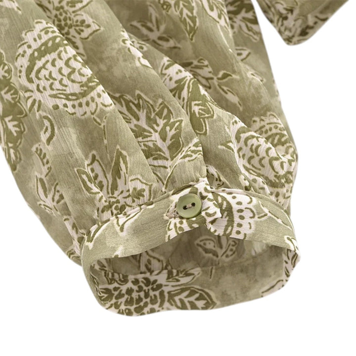 Ivy | Blouse en chiffon floral avec détails à volants