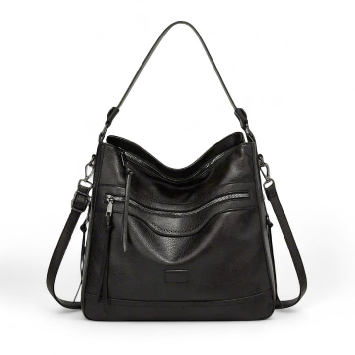 Juliette | Sac Épaule en Cuir à Double Fermeture Zippée