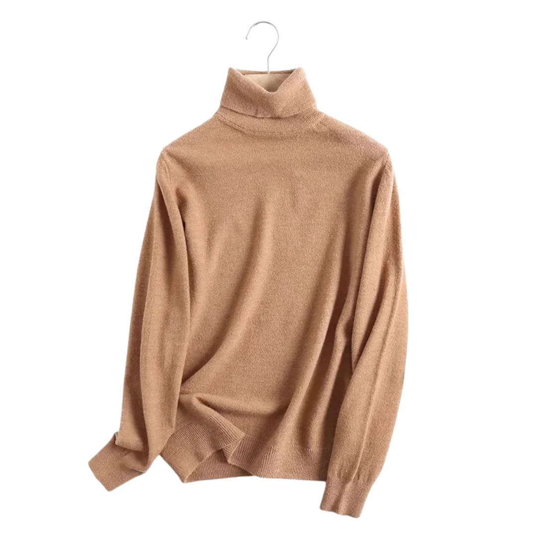 Camille | Pull col roulé ajusté à maille fine