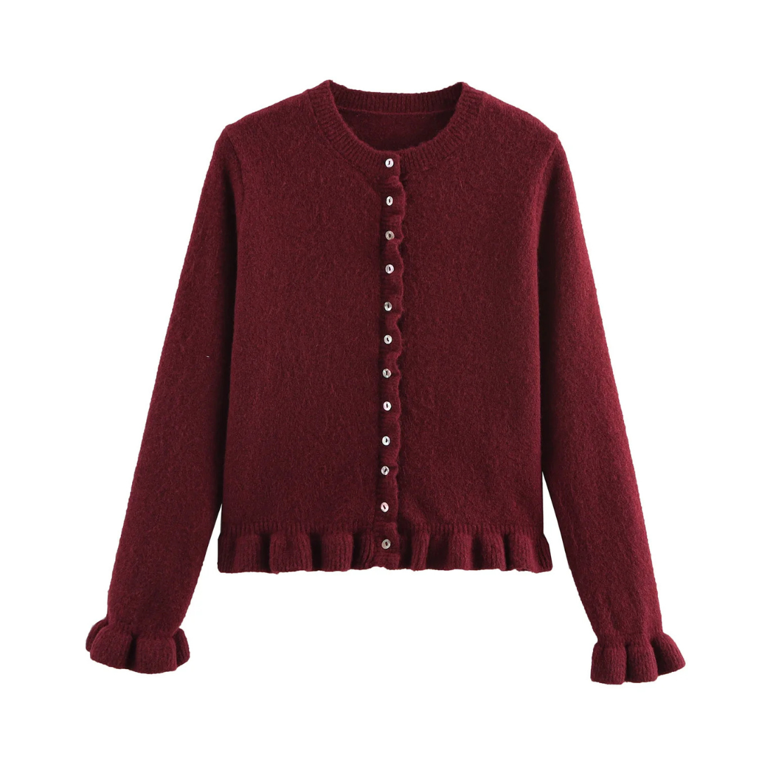 Chloé | Cardigan à boutons avec finition à volants