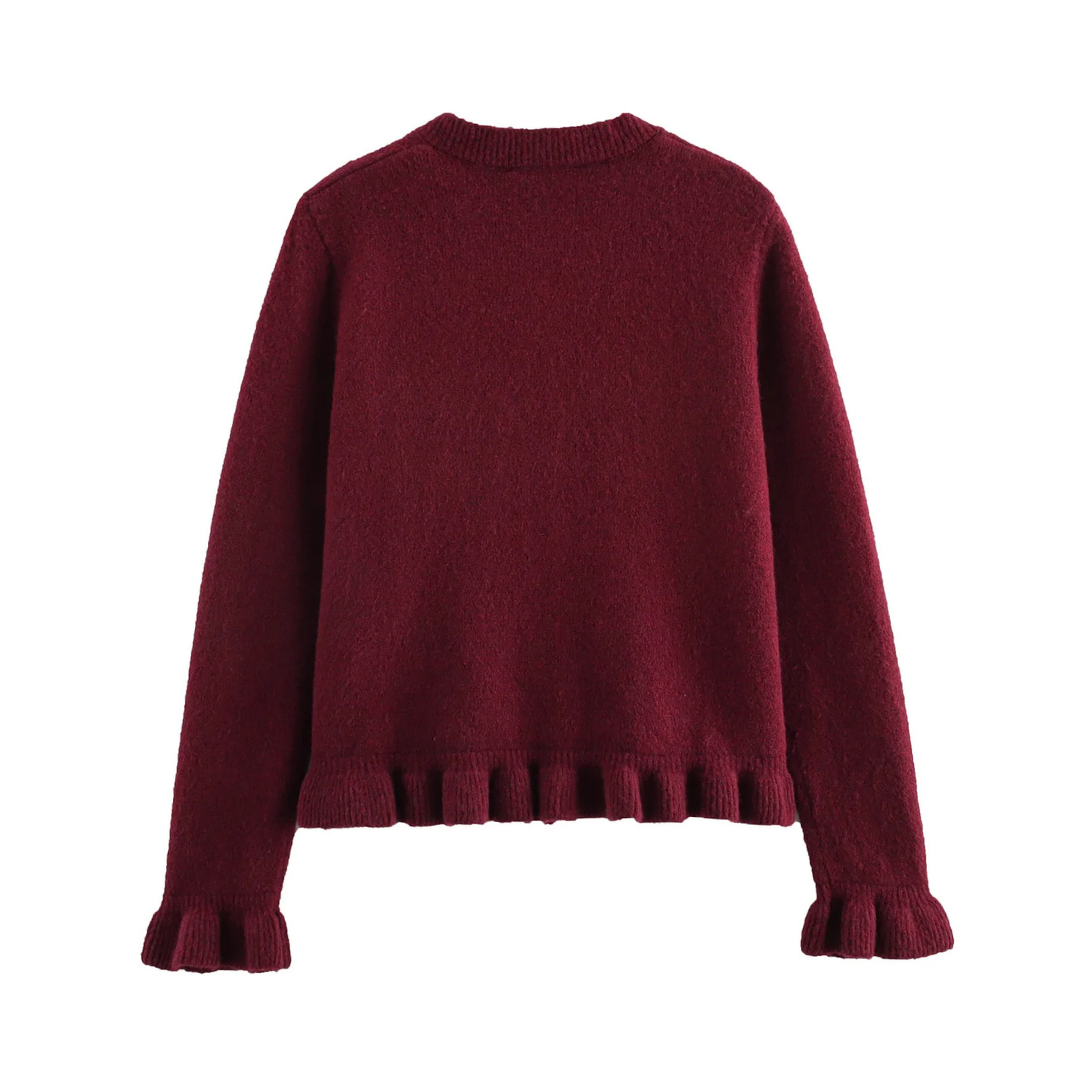 Chloé | Cardigan à boutons avec finition à volants