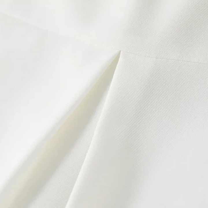 Juliette | Short Sleeve Collared Blouse with Sculpted Cuffs